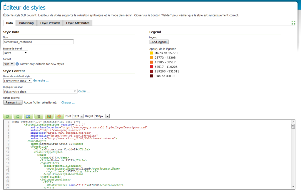 GeoServer : style SLD basé sur des règles.