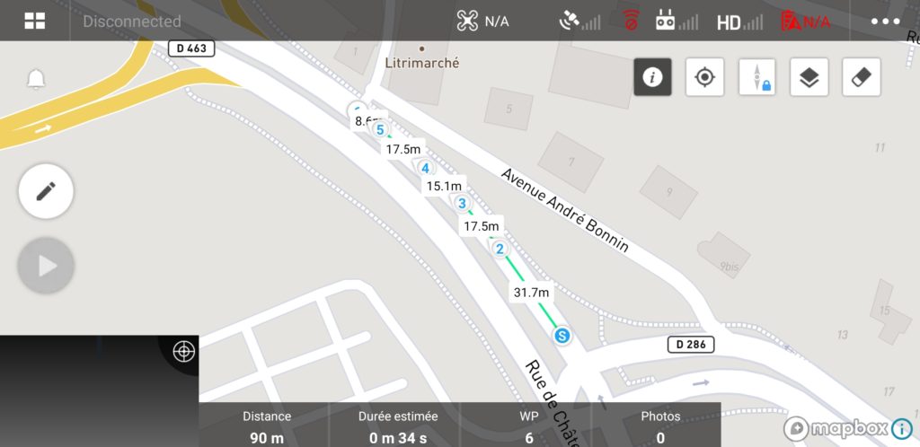 Vol automatique dans DJI Pilot