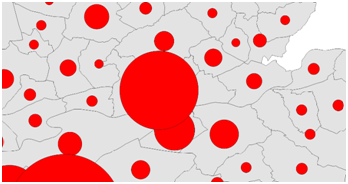 cartographie par ronds proportionnels