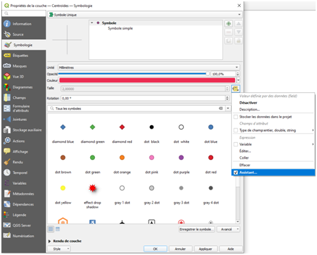 symbologie QGIS points proportionnels