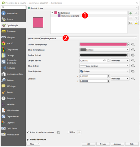 styles QGIS polygones