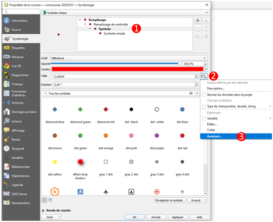 styles QGIS par symboles proportionnels