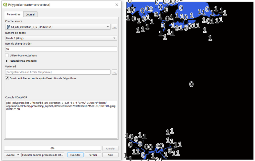 vectorisation d'un raster