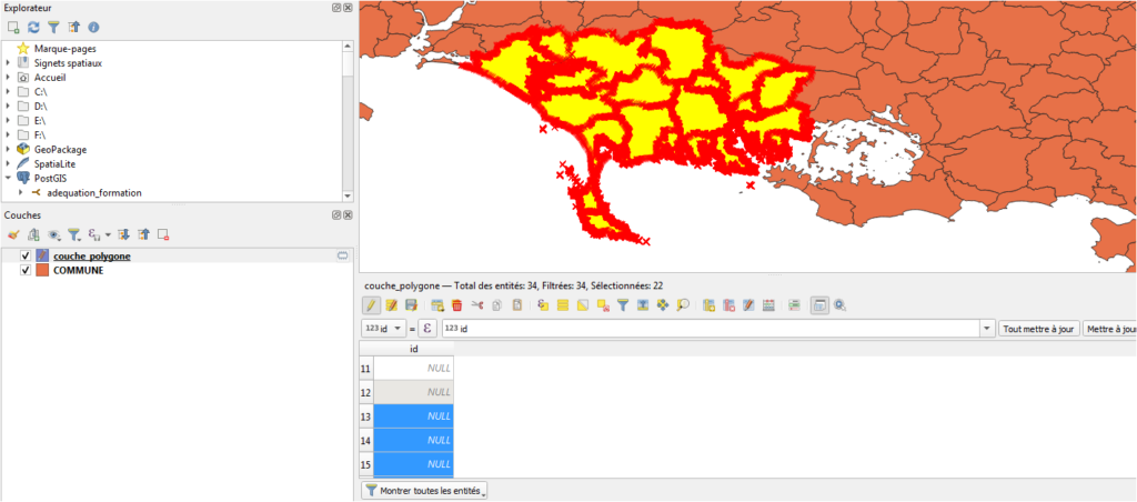 Copier-Coller des entités d'un vecteur dans un autre dans QGIS.