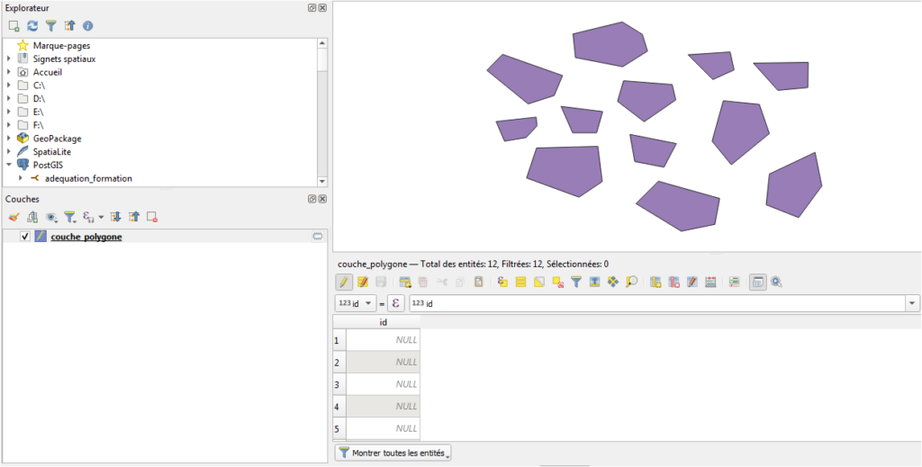 Dessin de polygones dans QGIS