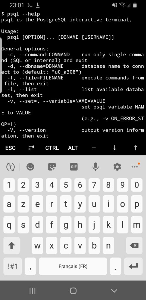 Psql sur Smartphone