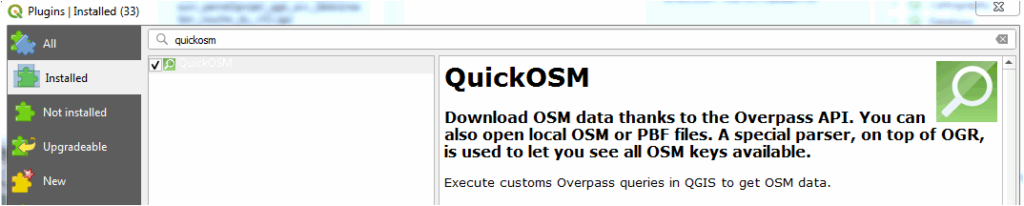 plugin quickosm pour télécharger les limites administratives dans QGIS